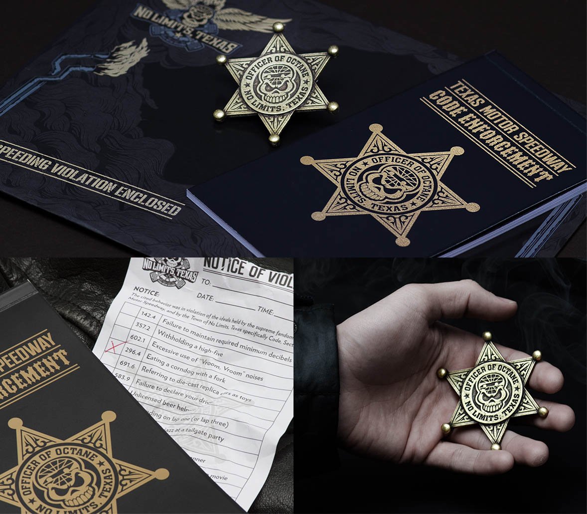 Texas Motor Speedway Travel Marketing Case Study Direct Mail Officer of Octane Badges