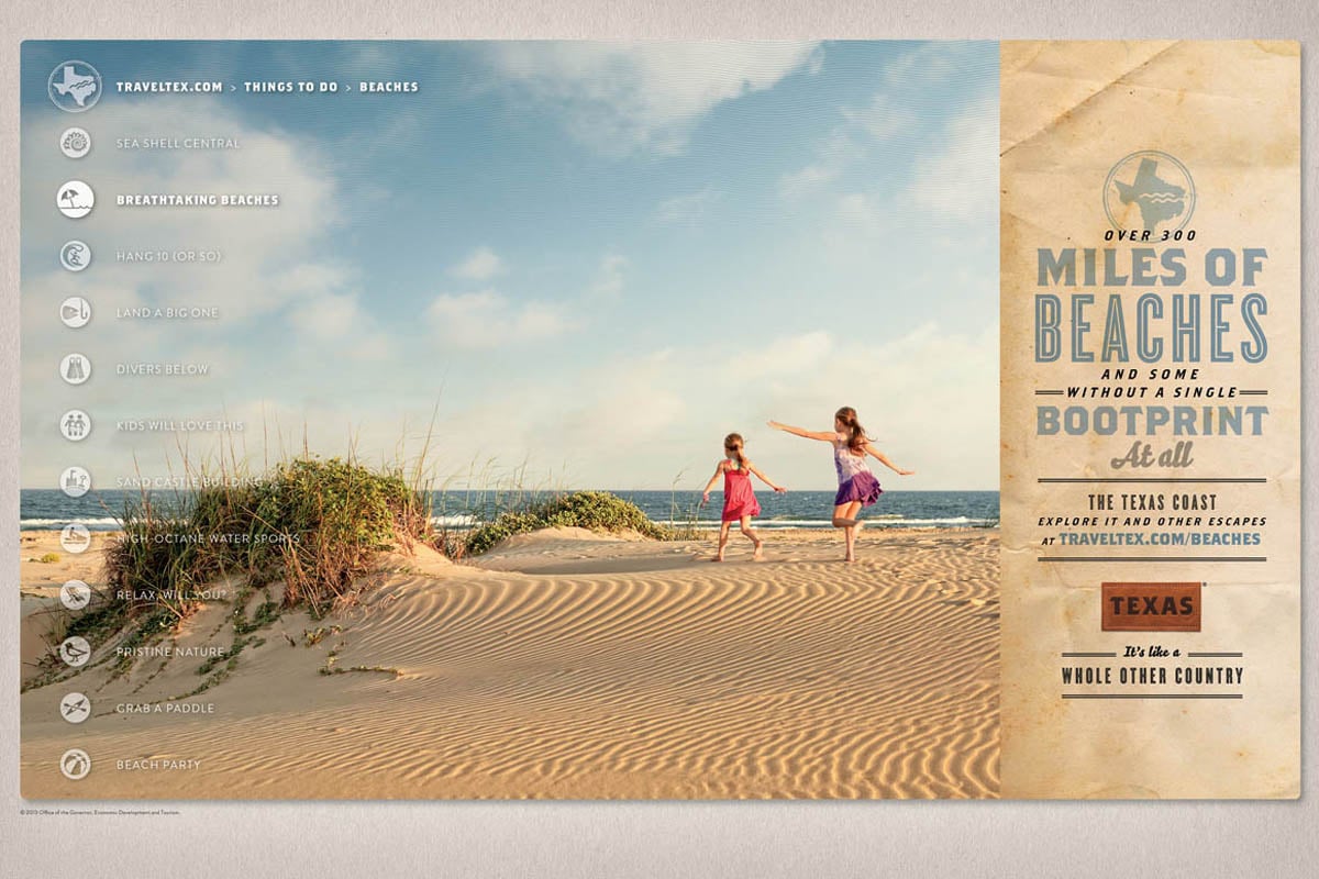 Texas Tourism Travel Marketing Case Study Texas Beaches Print Ad