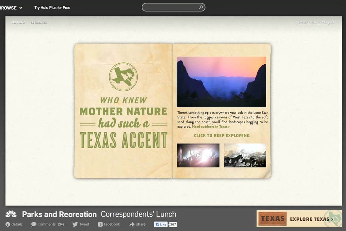 Texas Tourism Travel Marketing Case Study Hulu Digital Video