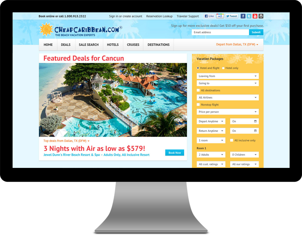Cheap Caribbean Travel Case Study Website Design